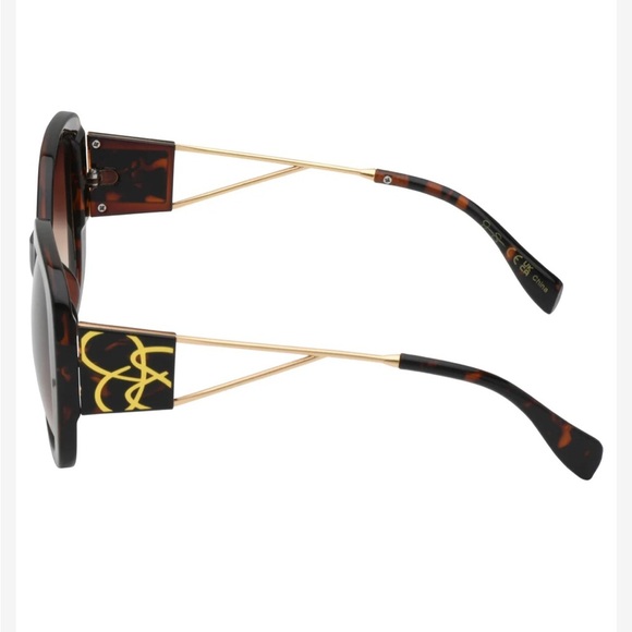 Jessica Simpson j6254 Oval Tortoise Open Metal Temple‎ oversized Sunglasses new main image 4